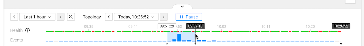 Cliquez et faites glisser sur la chronologie pour définir un intervalle de télémétrie personnalisé sur votre sélection
